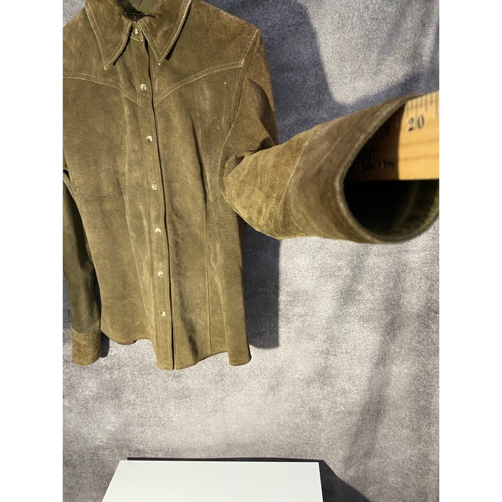 Vintage Eddie Bauer Seattle Suede Western Shirt Jacket Women’s XS Washable - Picture 10 of 10